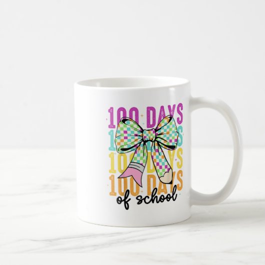 Mug 100 Jours De Filles D'École Coquette Bow 100e Jour (Droite)