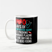 Mug 100 jours de température Infirmière scolaire 100e (Gauche)