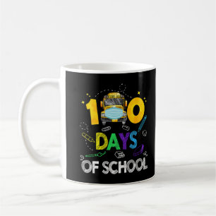 Mug 100 Jours D'École Drôle Masque Visage De Bus Color