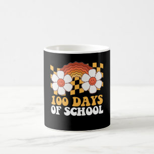Mug 100 Jours D'école Fleur Arc-en-ciel Groovy Rétro