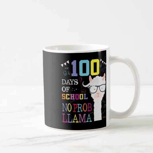 Mug 100 Jours D'École Pas De Problème Llama 100E Jour (Droite)