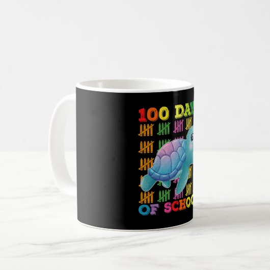 Mug 100 Jours D'Enseignant De Tortue (Devant gauche)