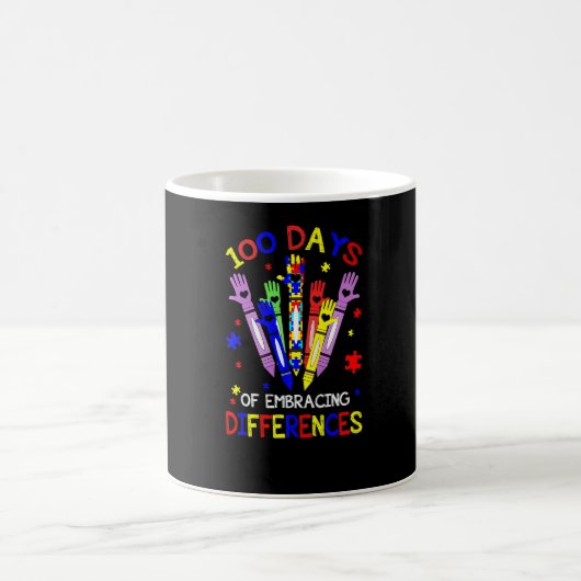 Mug 100 jours pour accepter les différences Autisme 10 (Centre)