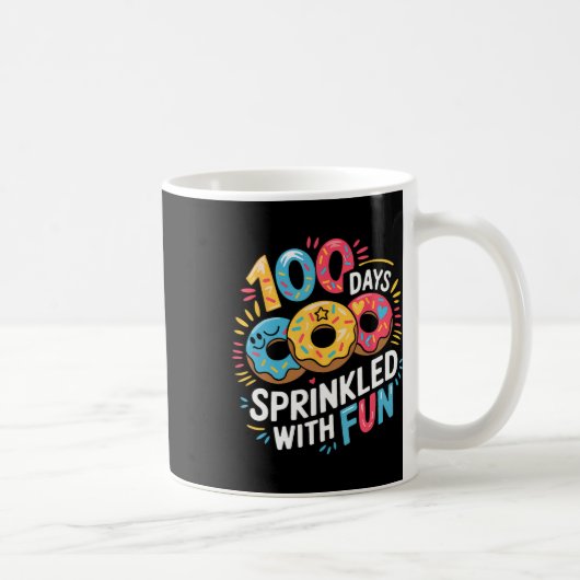 Mug 100 Jours Saupoudrés De Donuts Amusants Joyeux 100 (Droite)