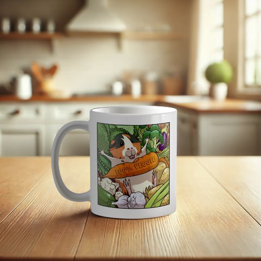 Mug 100% Veggie Joyeux Cochon De Guinée Avec Carotte