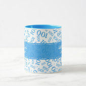Mug 100e anniversaire Motif de numéros aléatoires bleu (Centre)