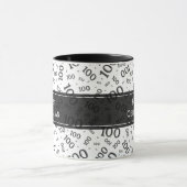 Mug 100e anniversaire noir/blanc Motif de numéro aléat (Centre)