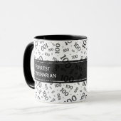 Mug 100e anniversaire noir/blanc Motif de numéro aléat (Devant gauche)