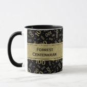 Mug 100e anniversaire Noir & Or Motif nombre aléatoire (Gauche)
