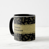 Mug 100e anniversaire Noir & Or Motif nombre aléatoire (Devant gauche)