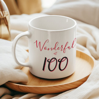 Mug 100e anniversaire Typographie de script "Merveille