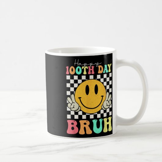 Mug 100e Jour Bruh Smile Face 100 Jours De Garçons D'É (Droite)