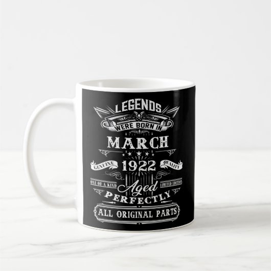 Mug 100E Pour Légendes Né Mars 1922 100 Ancien (Gauche)