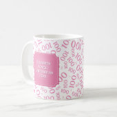 Mug 100th Centenarian rose de motif de nombre (Devant gauche)