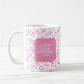 Mug 100th Centenarian rose de motif de nombre (Gauche)