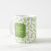 Mug 100th Centenarian vert de motif de nombre (Devant gauche)