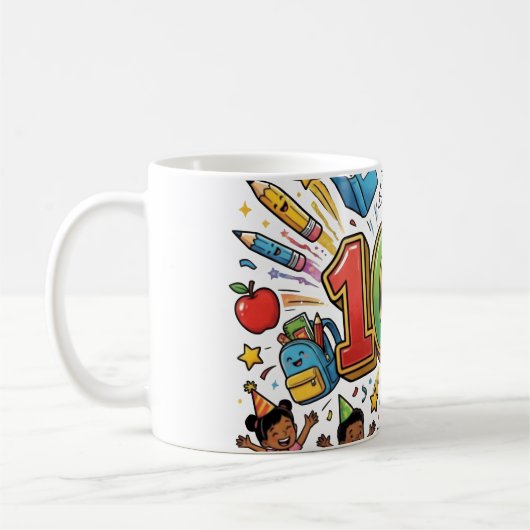Mug 100th Day of School Colorful Celebration Design –  (Gauche)