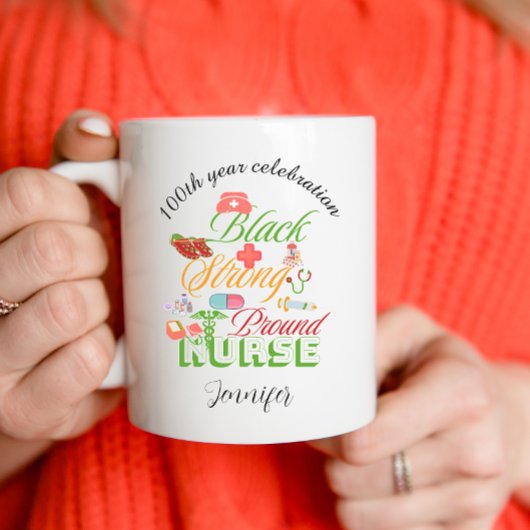Mug 100th year celebration black history nurse 