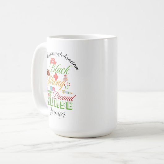 Mug 100th year celebration black history nurse  (Devant gauche)