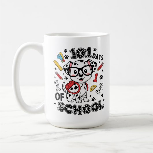 Mug 101 Jours d'École Chien Mignon Retour à l'École (Gauche)