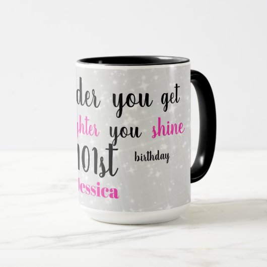 Mug 101e anniversaire joyeux (Devant droit)