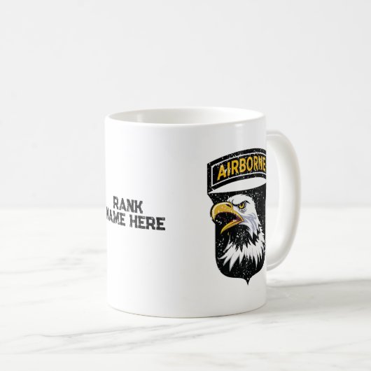 Mug 101e division aéroportée "Hurlant Eagles" Grunge (Devant droit)