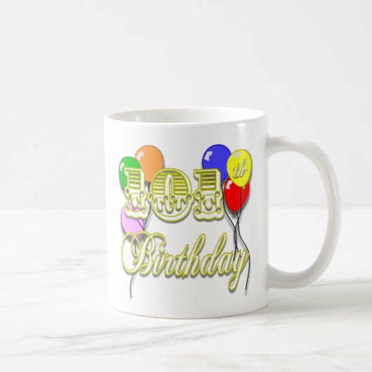 Mug 101st Anniversaire avec des ballons (Droite)