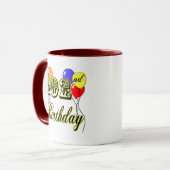 Mug 102nd Anniversaire avec des ballons (Devant gauche)