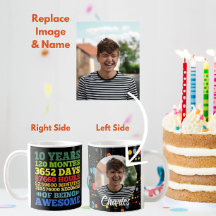 Mug 10 ans 10e anniversaire 120 mois Personnalisé