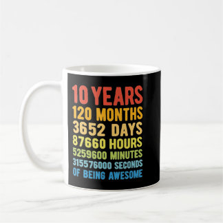 Mug 10 ans 120 mois d'être génial 10e anniversaire