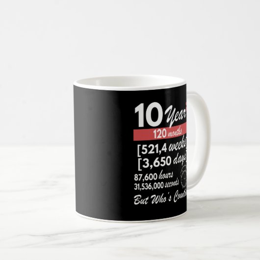 Mug 10 ans anniversaire de Mariage (Devant droit)
