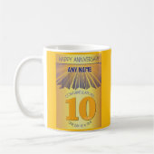 Mug 10 ans d'abstinence | 12 Étapes Rayon Doré (Gauche)