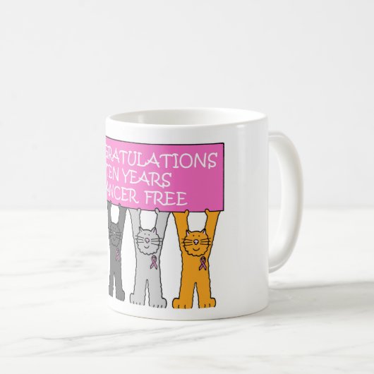 Mug 10 ans de Cancer libèrent l'anniversaire (Devant droit)