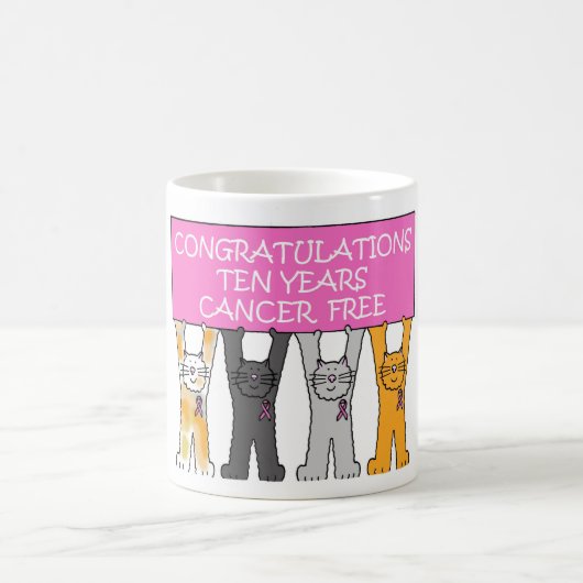 Mug 10 ans de Cancer libèrent l'anniversaire (Centre)