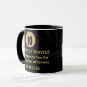 Mug 10 ans de travail | Appréciation des employés (Devant gauche)