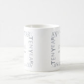 Mug 10 ans Mariage Anniversaire Cadeau Silvers (Centre)