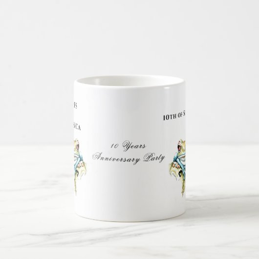 Mug 10 ans Mariage Anniversaire Jardin Décontractée fê (Centre)