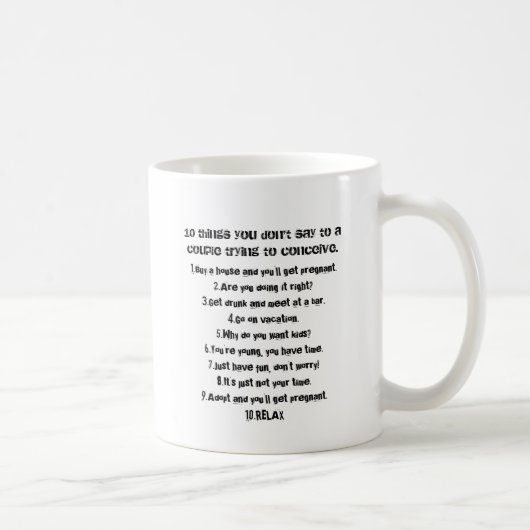 Mug 10 choses que vous ne dites pas à un couple (Droite)