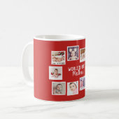 Mug 10 Collage Photo Avec Texte Personnalisé Rouge (Devant gauche)