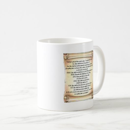 Mug 10 commandements (Devant droit)