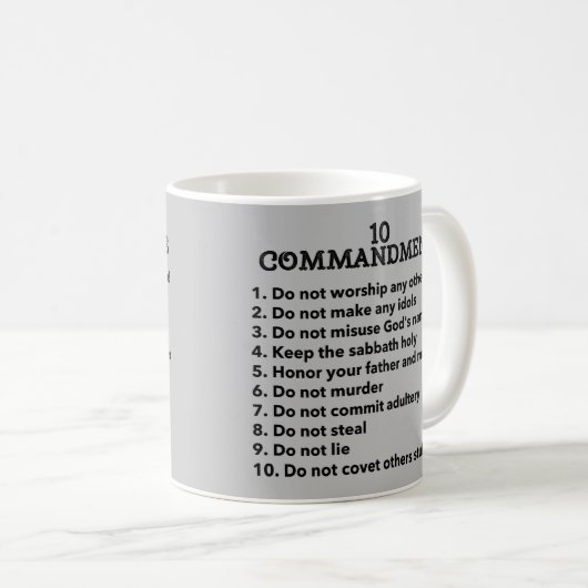 Mug 10 Commandements (Devant droit)