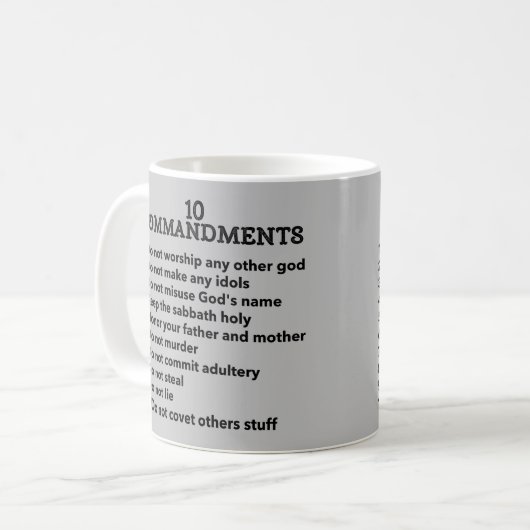 Mug 10 Commandements (Devant gauche)