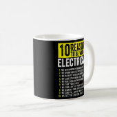Mug 10 Raisons d'être avec un électricien (Devant droit)