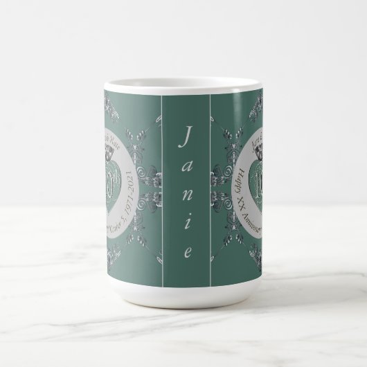 Mug 10e/11e/20e/25e/70e/ Anniversaire Mariage (Centre)