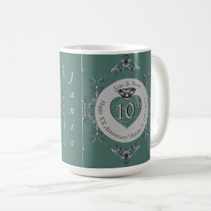 Mug 10e/11e/20e/25e/70e/ Anniversaire Mariage