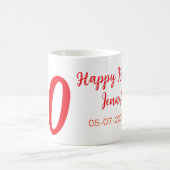 Mug 10e anniversaire ajouter nom date année rouge modè (Centre)