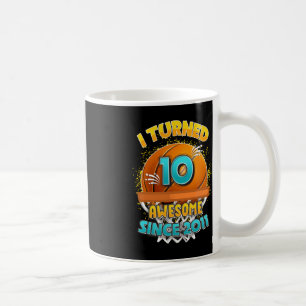 Mug 10e anniversaire de basket-ball J'ai tourné 10 ans