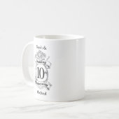 Mug 10E anniversaire de Mariage Rose (Devant gauche)