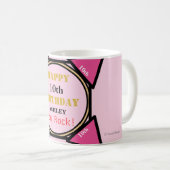 Mug 10e anniversaire fille rose or (Devant droit)