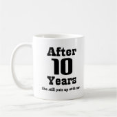 Mug 10ème Anniversaire (drôle) (Gauche)